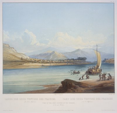 Lager der Gros Ventres der Prärien am oberen Missouri, 1841 von Karl Bodmer